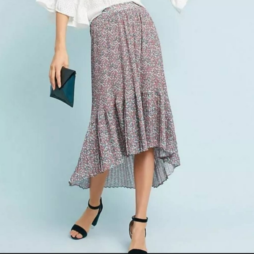 Anthropologie Lili's Closet Asymmetrical Floral Skirt Size XS